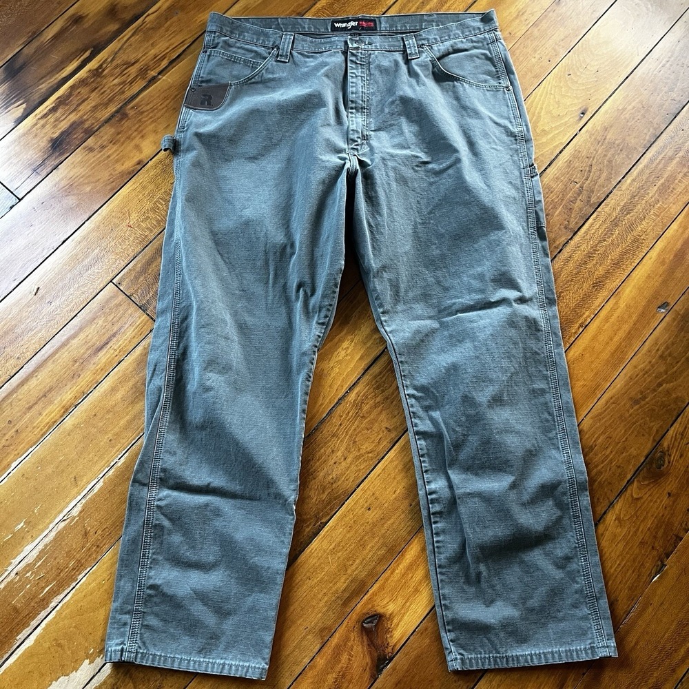 Wrangler Men's Riggs Workwear Double Knee Cargo/Carpenter Pants Gray‎ 42x32